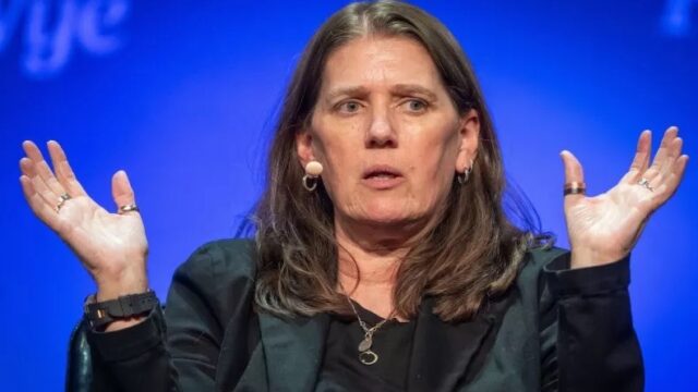 Mary Trump speaks during a panel discussion at Hay Festival on May 26, 2025, in Hay-on-Wye, Wales. Matthew Horwood/Getty Images
