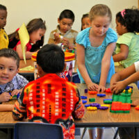Twenty years of Boston University management of the Chelsea school system is coming to an end. At the John Silber Early Learning Center, kindergarten students enjoy play period at the start of the day. (Photo by George Rizer/The Boston Globe via Getty Images)