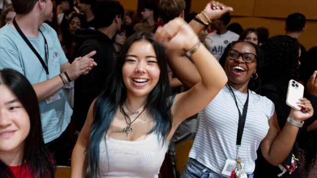 Northeastern students enjoy Convocation during Fall Orientation Week at Northeastern’s Oakland campus on Sept. 02, 2025 in Oakland, California.