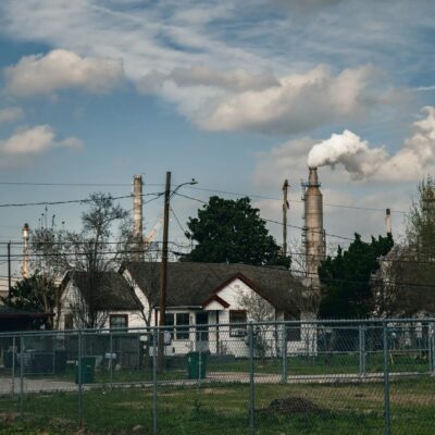 Homes around a Valero refinery near the Houston Ship Channel.