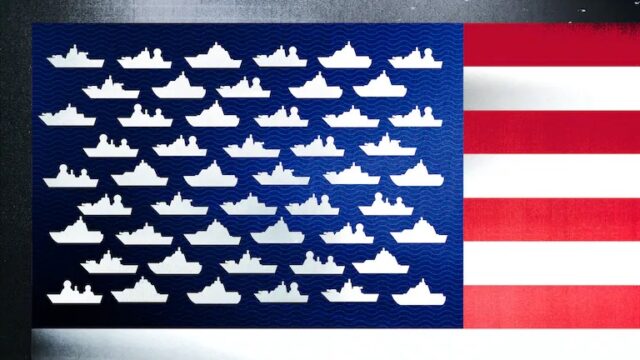 US Flag with ships replacing the stars
