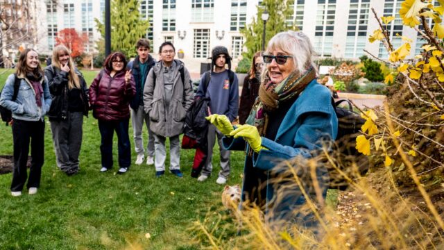 Northeastern English Professor Kathleen Coyne Kelly takes her students around campus to help them reimagine how nature fits into their environment.
