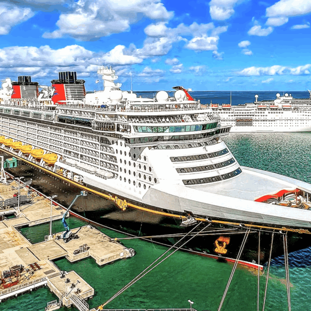 Disney Cruise Ship Fantasy at dock in Port Canaveral, Florida