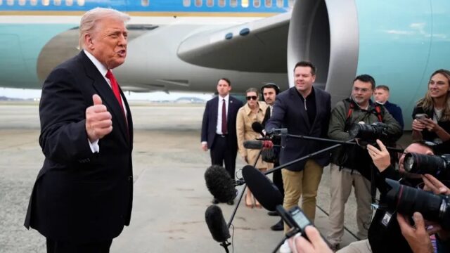 Trump speaking to press