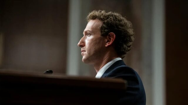 Zuckerberg on stand