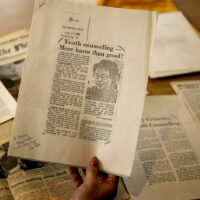 01/22/26 - BOSTON, MA. - Brandon Welsh, dean’s professor of criminology and criminology PhD candidate Heather Paterson, work on research in the CRJ Center on the fourth floor of Churchill Hall on Jan. 22, 2026. Photo by Matthew Modoono/Northeastern University