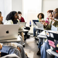 01/21/26 - BOSTON, MA. - Tiffany Bailey, Postdoctoral Research Fellow, teaches a African Film course in Behrakis 307 on Jan. 21, 2026. Photo by Matthew Modoono/Northeastern University