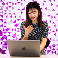 03/10/26 - BOSTON, MA. - Saki Imai, a postdoctoral computer science student at Northeastern, is working on sign language processing under professor Malihe Alikhani in the Huntington 177 on Tuesday, March 10, 2026. Photo by Alyssa Stone/Northeastern University