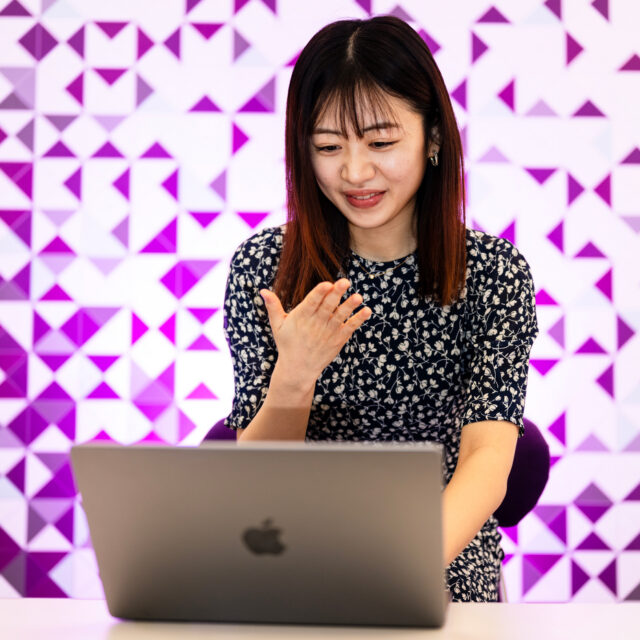 03/10/26 - BOSTON, MA. - Saki Imai, a postdoctoral computer science student at Northeastern, is working on sign language processing under professor Malihe Alikhani in the Huntington 177 on Tuesday, March 10, 2026. Photo by Alyssa Stone/Northeastern University