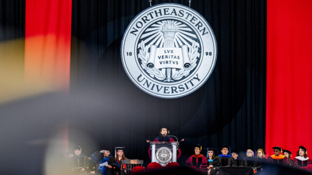 04/27/26 - BOSTON MA. - Scenes during the College of Social Sciences & Humanities Graduate and Undergraduate Commencement held at the Leader Bank Pavilion on April 27, 2026. Photo by Matthew Modoono/Northeastern University