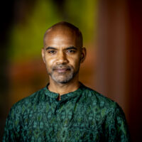 05/06/26 - BOSTON, MA. - Kris Manjapra, Stearns Trustee Professor of History and Global Studies, poses for a portrait on May 6, 2026. Manjapra was recently named a 2026-2027 Guggenheim Fellow for intellectual and cultural history. Photo by Matthew Modoono/Northeastern University