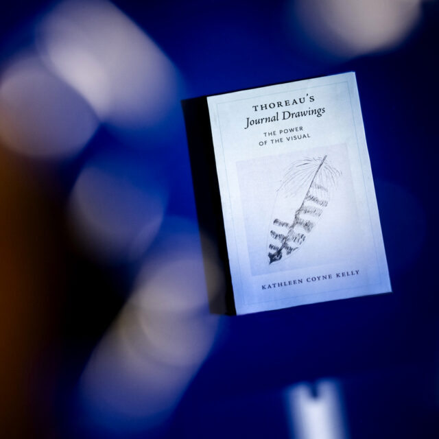 Kathleen Kelly new book, Thoreau’s Journal Drawings on May 11, 2026. Photo by Matthew Modoono/Northeastern University
