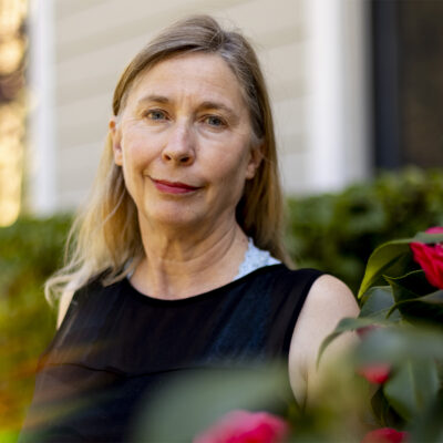 02/27/22 - OAKLAND, CA: Juliana Spahr, Professor of English and Dean of Graduate Studies, poses for a portrait at Mills College on December 1, 2021. Photo by Ruby Wallau for Northeastern University