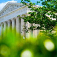 The U.S. Supreme Court is seen Friday, April 17, 2026, in Washington. (AP Photo/Mariam Zuhaib)