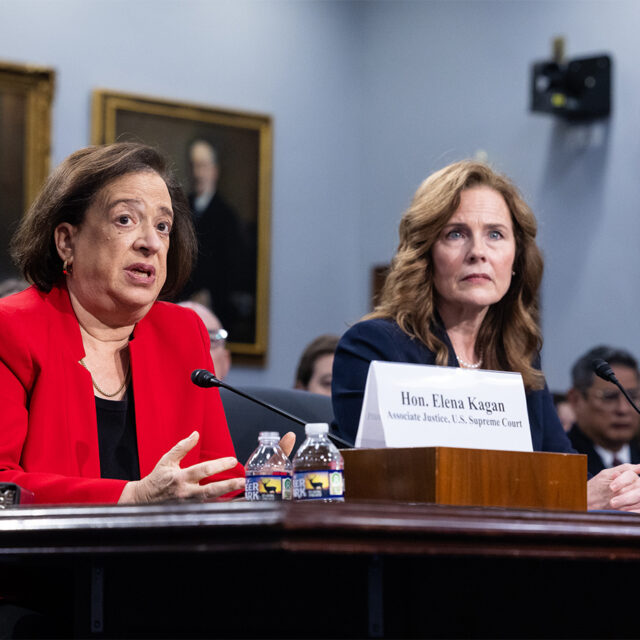 Supreme Court Associate Justices Elena Kagan and Amy Coney Barrett testify on the court's FY 2027 budget request before the House Appropriations Subcommittee on Financial Services and General Government on Capitol Hill on July 14, 2026. (Francis Chung/POLITICO via AP Images)