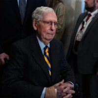 UNITED STATES - MARCH 24: Sen. Mitch McConnell, R-Ky., is seen after the Senate luncheons in the U.S. Capitol on Tuesday, March 24, 2026. (Tom Williams/CQ Roll Call via AP Images)